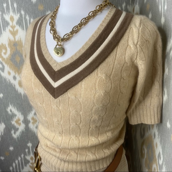 Ralph Lauren Black Label Sweaters - Ralph Lauren Cashmere Cable Knit Cricket Sweater